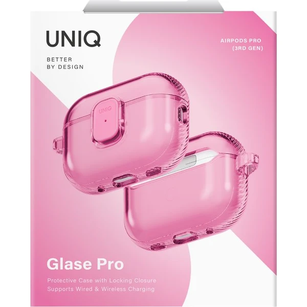 UNIQ Glase Pro Lock Case pouzdro AirPods Pro 3 růžové - Pouzdra - Obrázek 8969b8a59a4949cc99b75ee82230b764