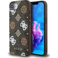 Guess PU 4G Peony MagSafe kryt iPhone 17e/16e hnědý - Pouzdra