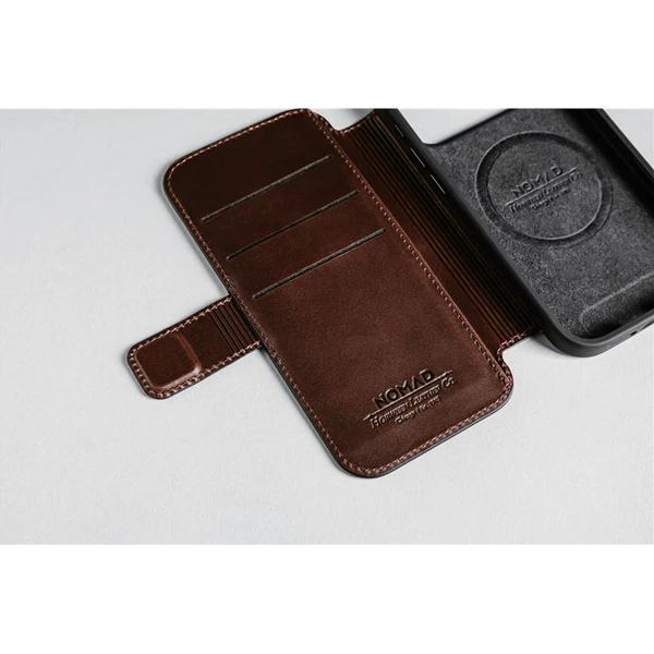 Nomad Modern Leather Folio (Horween) MagSafe kožené pouzdro iPhone 17 Pro Max Rustic Brown - Pouzdra - Obrázek 898c004ebd3c44a187965d8086a8db24