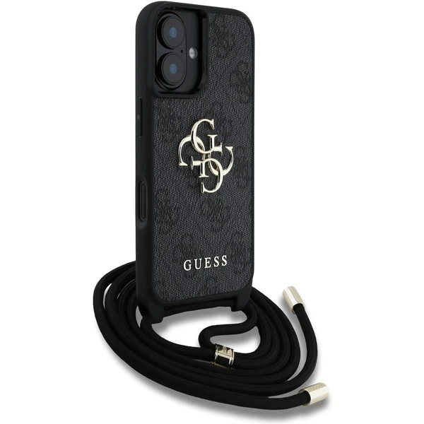 Guess PU 4G Metal Logo Crossbody popruh kryt iPhone 16 černý - Pouzdra - Obrázek 898e59abbe644d5cbc2510e56baf1d64