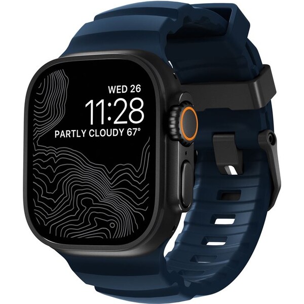 Nomad Rocky Point Band řemínek Apple Watch 49/45/44/42mm černý/modrý