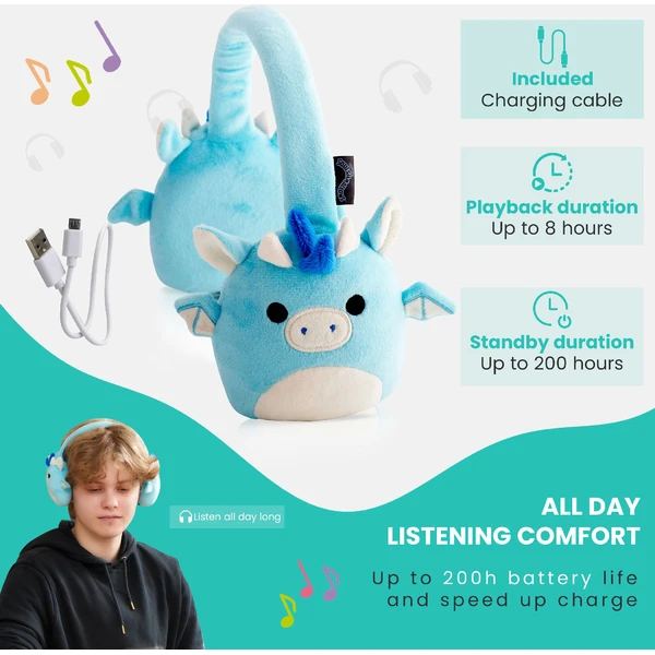 Lazerbuilt bezdrátová sluchátka Squishmallows - Tatiana (plyšová) - Sluchátka - Obrázek 89BG000K01