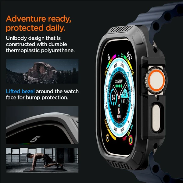 Spigen Lock Fit kryt Apple Watch Ultra 3/2/1 (49mm) černý - Pouzdra - Obrázek 89a767fa21254de0951dd59fdc8d2535