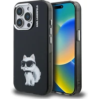 Karl Lagerfeld IML Aquarelle Choupette kryt iPhone 15 Pro Max černý - Pouzdra