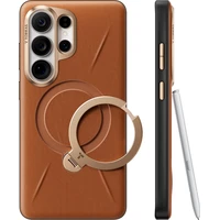 Torras Ostand Q3 VegSkin MagSafe kryt Samsung Galaxy S26 Ultra amber brown - Pouzdra