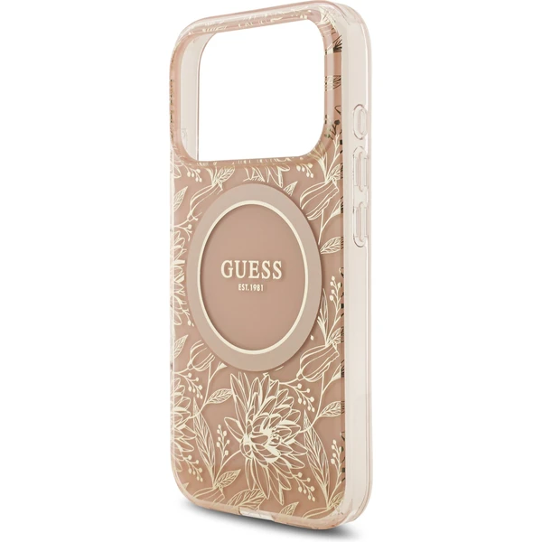 Guess IML Flowers Allover Strap MagSafe kryt iPhone 17 Pro růžový - Pouzdra - Obrázek 89c59e6eb91a4daba93d6327826ee057