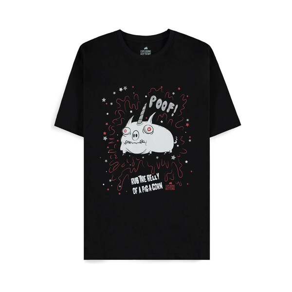 Tričko Exploding Kittens - POOF! S Černá