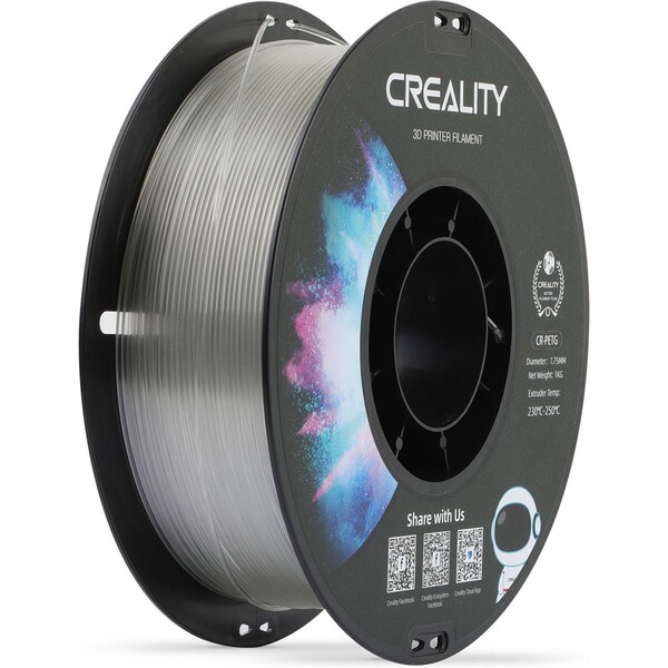 Creality CR-PETG filament 1,75 mm 1 kg transparentní Čirá