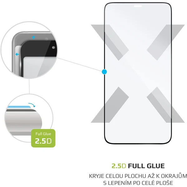 FIXED 2,5D Full-Cover tvrzené sklo 0,33mm Apple iPhone 12/12 Pro černé - Ochranné folie a skla - Obrázek 8B5C500301