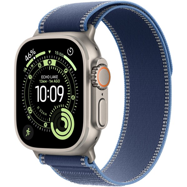 Apple Watch Ultra 3 (2025) 49mm Přírodní titan s modrým/jasně modrým trailovým tahem M/L