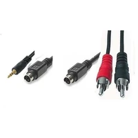 PremiumCord S-Video + 3,5mm/S-Video + 2x Cinch kabel 2m černý - Kabely a redukce
