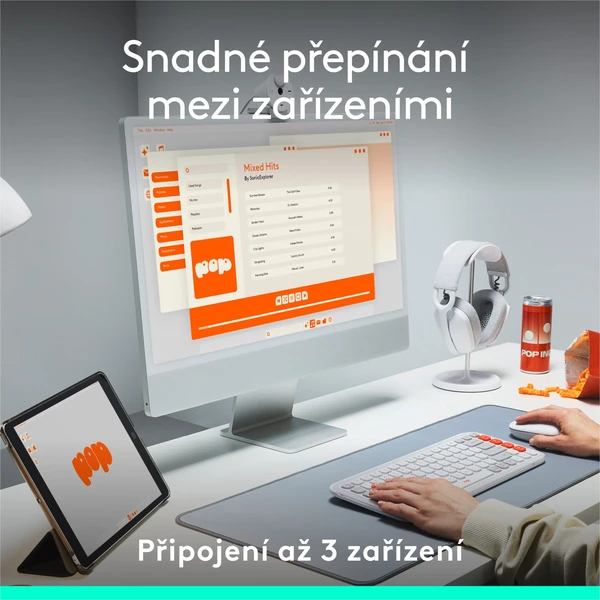 Logitech POP ICON KEYS (US) klávesnice bílá - Klávesnice - Obrázek 8BU8000O01