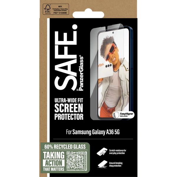 PanzerGlass® SAFE Ultra-Wide Fit sklo Samsung Galaxy A36 5G s instalačním rámečkem - Ochranné folie a skla - Obrázek 8BUC000K01