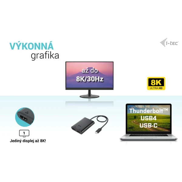 i-tec USB-C/2x HDMI redukce černá - Kabely a redukce - Obrázek 8CAS100501