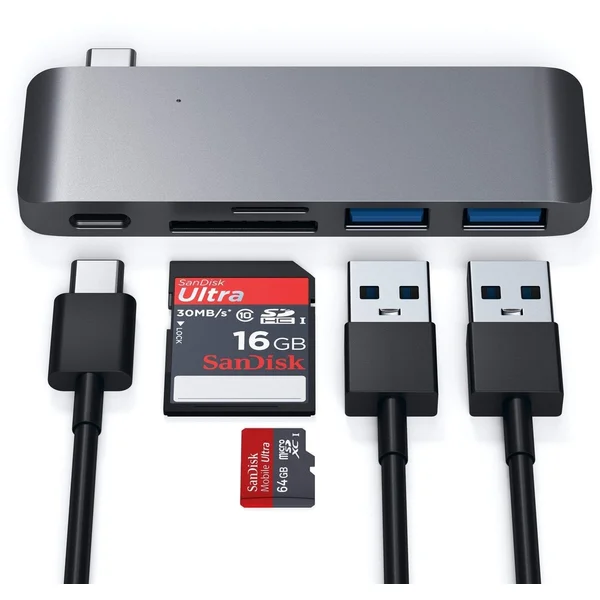 Satechi Passthrough USB hub MacBook 12" vesmírně šedý - USB huby - Obrázek 8CCE100301