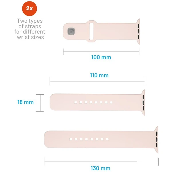 FIXED set silikonových řemínků Apple Watch 38/40/41mm růžový - Řemínky - Obrázek 8CM2000O01