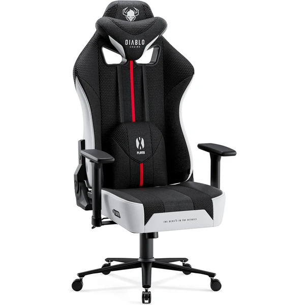 Diablo X-Player 2.0 King Size látková herní židle bílo-černá - Židle - Obrázek 8DCG000K01