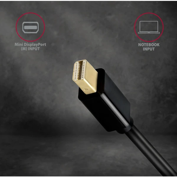 AXAGON Mini DisplayPort/HDMI 1.4 redukce 0,18m černá - Kabely a redukce - Obrázek 8FD0700301
