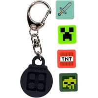 PIXIE CREW & MINECRAFT Klíčenka, černá, 4 multipixely - Klíčenky