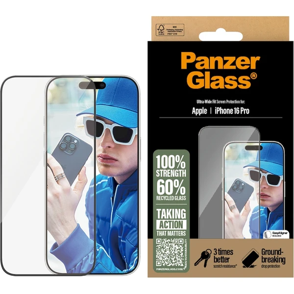 PanzerGlass® Ultra-Wide Fit Apple iPhone 16 Pro s instalačním rámečkem - Ochranné folie a skla - Obrázek 8G08000P01