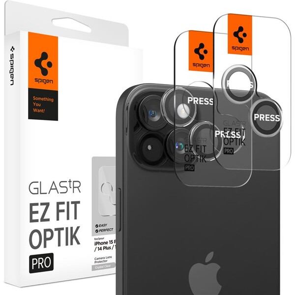 Spigen Glass tR EZ Fit Optik Pro skla iPhone 16 Pro/15 Pro/14 Pro/16 Pro Max/15 Pro Max/14 Pro Max