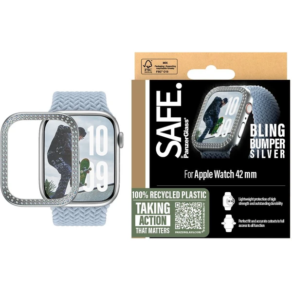 PanzerGlass® SAFE Apple Watch 10/11 (42mm) bumper třpytivě stříbrný rámeček - Pouzdra - Obrázek 8HWA000L01