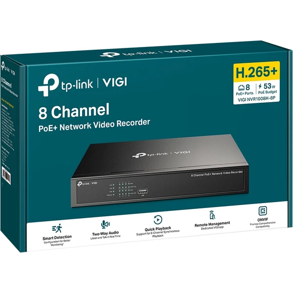 TP-Link VIGI NVR1008H-8P síťový videorekordér - Záznamová zařízení - Obrázek 8JO8G00101