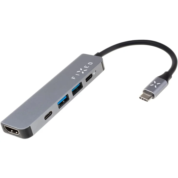 FIXED USB-C HUB Mini 5-portový pro notebooky a tablety šedý - USB huby - Obrázek 8JWRF00101