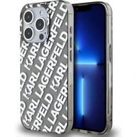 Karl Lagerfeld IML Electroplated Repeated Logo zadní kryt iPhone 15 Pro Max stříbrný - Pouzdra