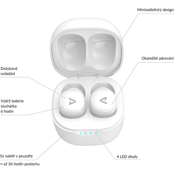 LAMAX Dots2 Touch Wireless Charging bílá - Sluchátka - Obrázek 8MSS600301