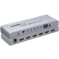 PremiumCord 4Kx2K@60Hz HDMI switch 5:1 kovový s dálkovým ovladačem a napájecím adaptérem - Ostatní