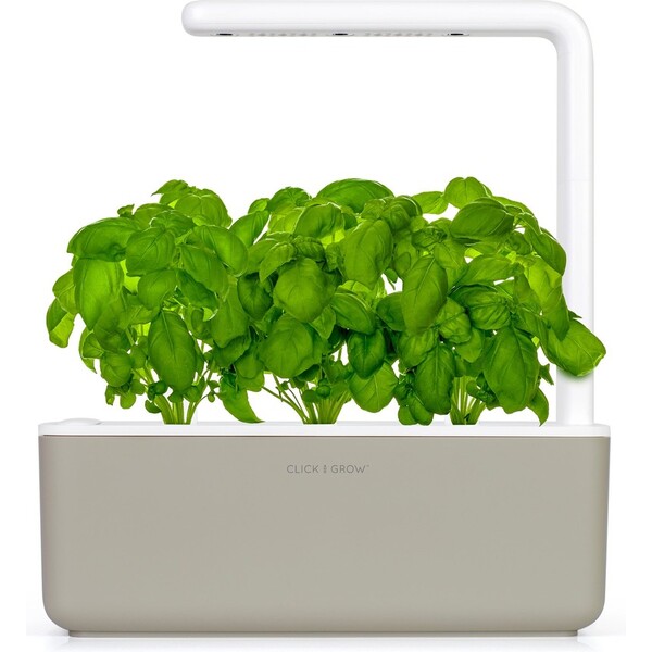 Click and Grow Smart Garden 3 chytrý květináč + 3ks kapslí se semínky bazalky béžový