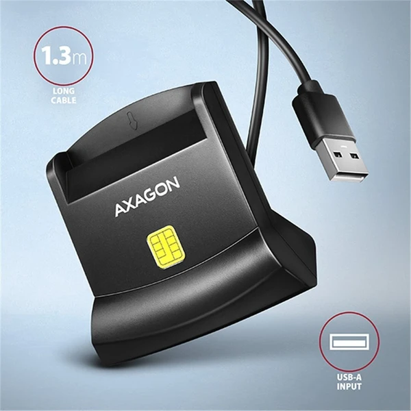 AXAGON CRE-SM4N USB-A StandReader čtečka kontaktních karet Smart card  1.3m - Čtečky paměťových karet - Obrázek 8PS6000701