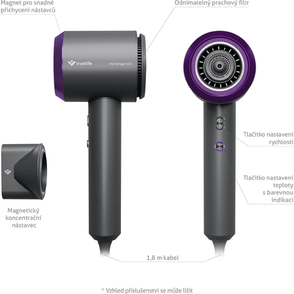 TrueLife HairDryer D3 fén na vlasy - Fény na vlasy - Obrázek 8PUL000K01