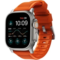 Nomad Rugged Strap řemínek Apple Watch 49/45/44/42mm oranžový/stříbrný - Řemínky