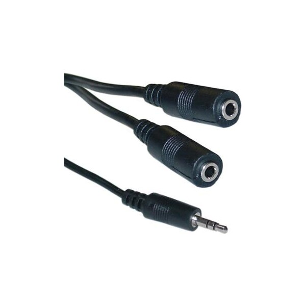 PremiumCord 3,5mm/2x 3,5mm kabel 2m černý