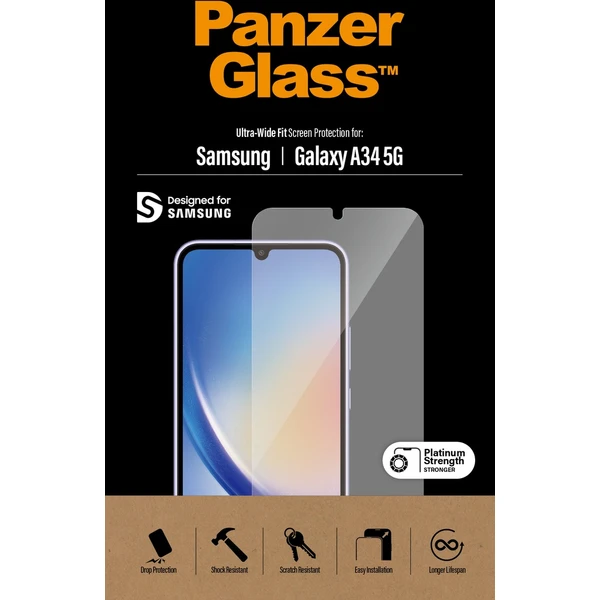 PanzerGlass™ Ultra-Wide Fit Samsung Galaxy A34 5G čiré - Ochranné folie a skla - Obrázek 8TX0000701
