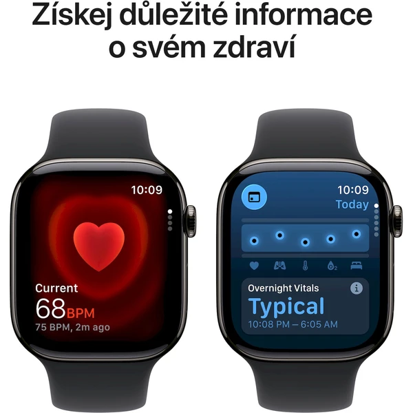 Apple Watch Series 11 Cellular (42mm) Břidlicově šedý titan s černým sportovním řemínkem S/M - Chytré hodinky - Obrázek 8URH000K01