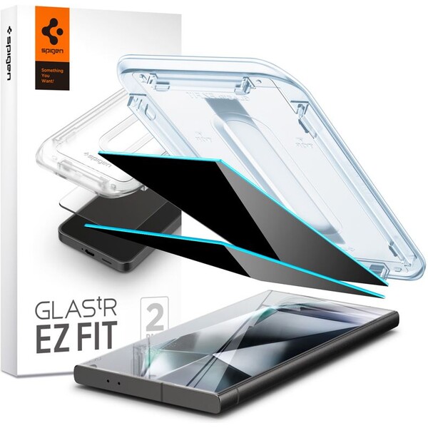 Spigen Glass tR EZ Fit Privacy 2 Pack - Samsung Galaxy S24 Ultra AGL07625 Čirá