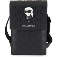 Karl Lagerfeld Saffiano Monogram Ikonik NFT Wallet Bag pouzdro černé - Popruhy a crossbody