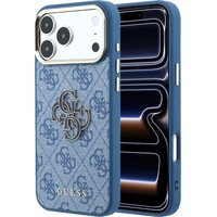 Guess PU 4G Resin Metal Logo kryt iPhone 18 Pro modrý - Pouzdra
