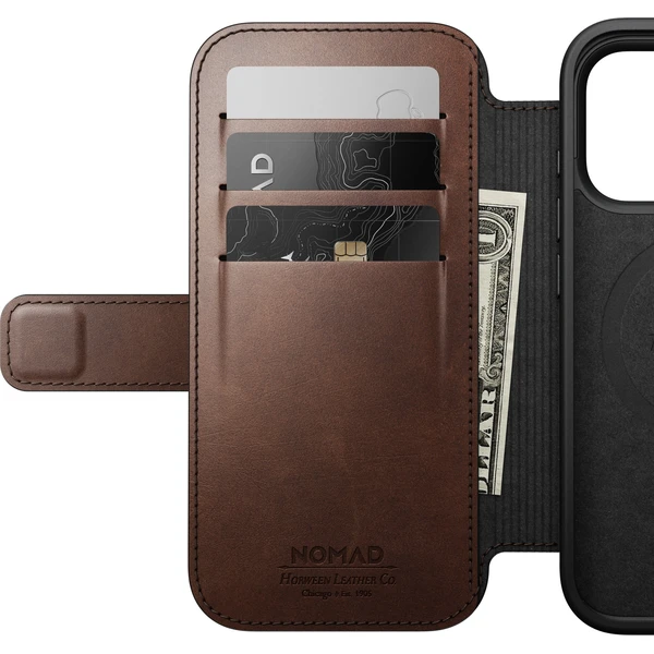 Nomad Modern Leather Folio (Horween) MagSafe kožené pouzdro iPhone 18 Pro Rustic Brown - Pouzdra - Obrázek 8abfc97b837e449c8f1ca94a2c74bcbc