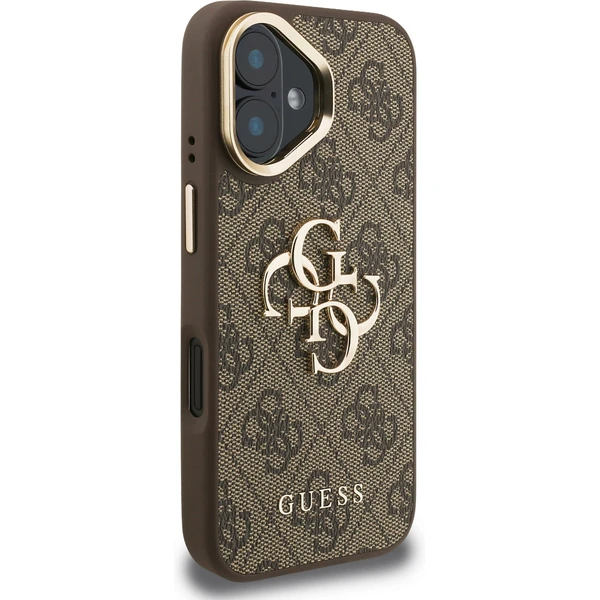 Guess PU 4G Metal Logo Stand Camera Frame kryt iPhone 16 hnědý - Pouzdra - Obrázek 8acb11d9b1bb4601b1e543e7f24d3053