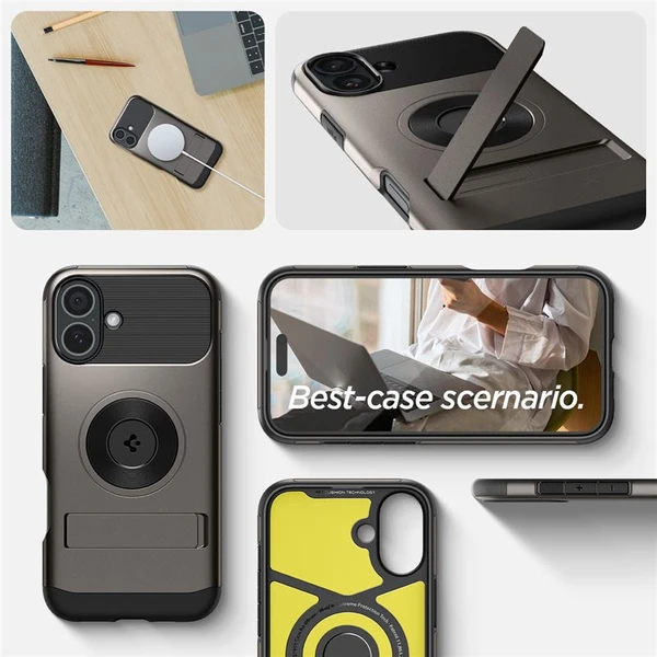 Spigen Slim Armor MagSafe kryt iPhone 16 gunmetal - Pouzdra - Obrázek 8aee5897ae7f436ba5e4d75cf9bc09fa