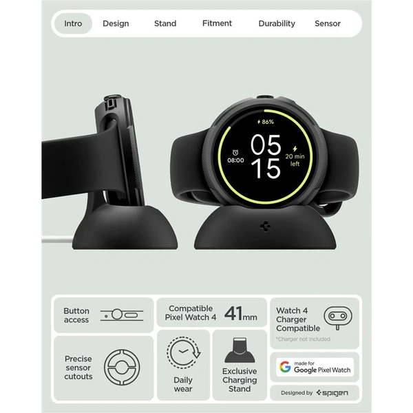 Spigen Liquid Air kryt Google Pixel Watch 4 41mm matně černý - Pouzdra - Obrázek 8af472414e364293aea7931518441143