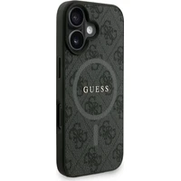 Guess PU Leather 4G Colored Ring Strap MagSafe kryt iPhone 16 černý - Pouzdra