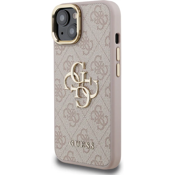 Guess PU 4G Metal Logo Stand Camera Frame kryt iPhone 15 růžový - Pouzdra - Obrázek 8affff25daa14161b2d85ef6c35c3832