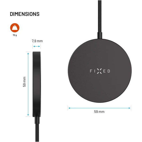 FIXED MagPad Slim MagSafe nabíječka s Qi2, 15W, černá - Nabíječky - Obrázek 8b1e0912d7de4b07a103d62aa0c4b61c