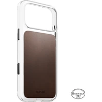 Nomad Clear Leather (Horween) MagSafe kryt iPhone 18 Pro Max Rustic Brown - Pouzdra
