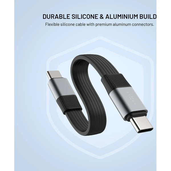FIXED Clip Cable USB-C kabel s karabinou, 3.2 Gen 2 10Gb/s, 4K 60Hz, PD 240W, černý - Kabely a redukce - Obrázek 8b525b3f46c648bc81c6ccf5359c7274
